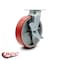 Service Caster 8 Inch Red Poly on Cast Iron Swivel Caster with Roller Bearing and Brake SCC SCC-30CS820-PUR-RS-TLB - alternate 4